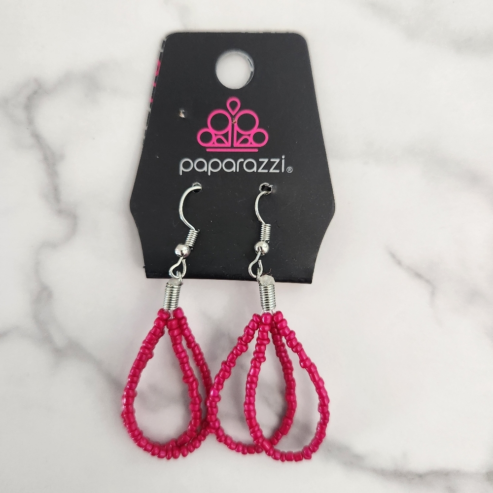 NWT Paparazzi Pink Beaded Statement Necklace & Earring Set - Picture 9 of 14